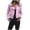 Pink, variant on Women's Short Jacket Lapel Collar Side Zip Coat Solid Color Slim Fit Motorcycle Style Outerwear