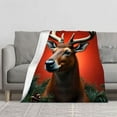 thumbnail image 2 of Cozy Flannel Blanket with Festive Deer and Pine Design - Soft Warm Throw for Sofa Travel Bed and Chair - Perfect Holiday Decor, 2 of 7
