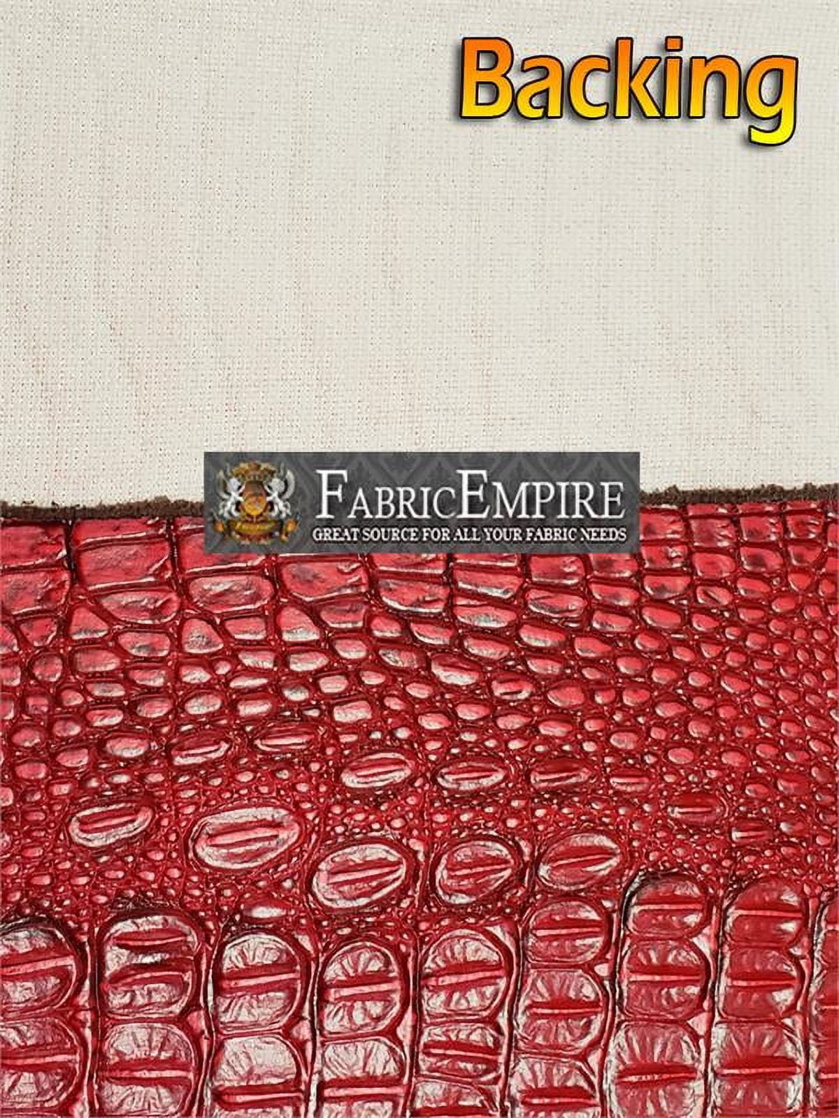 Vinyl Crocodile Allie FLAME RED Fake Leather Upholstery Fabric By the Yard