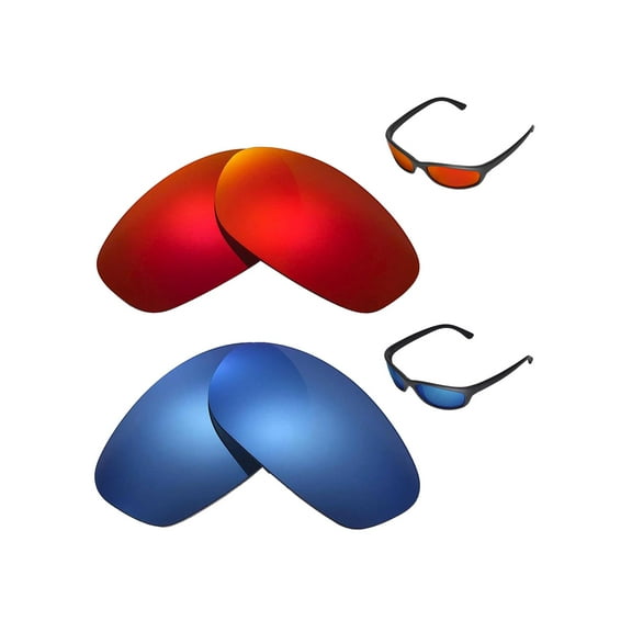 Walleva Polarized Ice Blue   Fire Red Lenses For Ray-Ban RB4115 Sunglasses