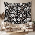 thumbnail image 2 of Black White Floral Tapestry for Bedroom Wall Hanging Tapestry, Farmhouse Vintage Botanical Leaves Ceiling Backdrop Tapestries Poster Blanket Wall Decor for Teens Room Living Room Dorm 59" x 79", 2 of 8