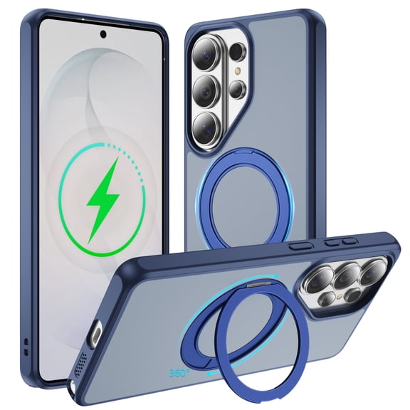 360 Degree Rotatable Ring Case for Samsung Galaxy S26 Ultra, Shockproof Phone Cover with Stand & Ring Holder
