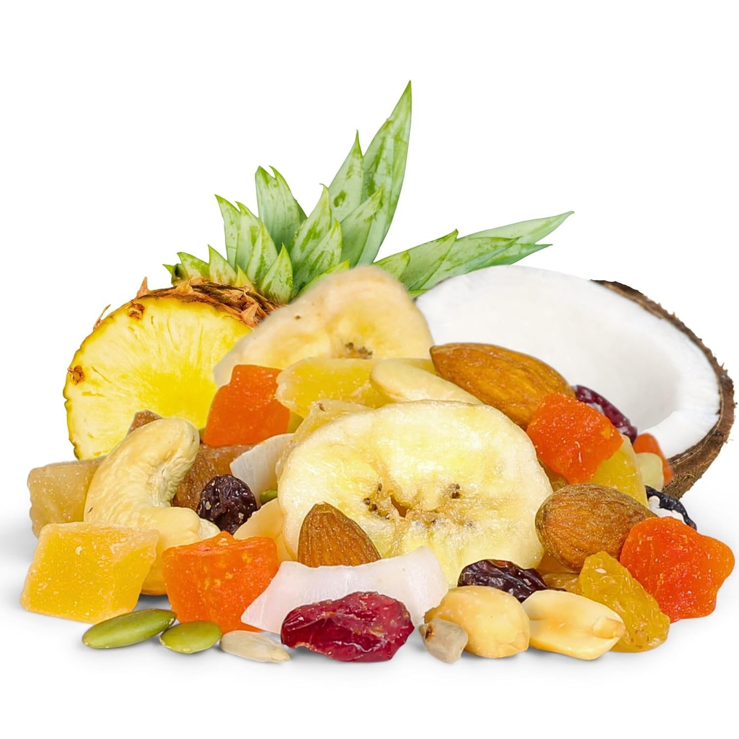 Tropical Mix Trail mix by Its Delish, 5 Lbs Bulk Bag  High Energy Boost Fruit and Nut Healthy Snack Medley with Protein & Vitamins with Mixed Nuts & Dried Fruits Snack  Keto, Vegan, Kosher