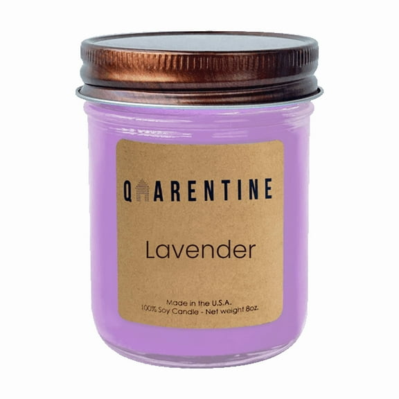 Natural Organic Lavender Soy Wax Candle, Floral & Woody Scent, Aromatherapy & Massage Oil - Quarentine Essentials by Carla Miles
