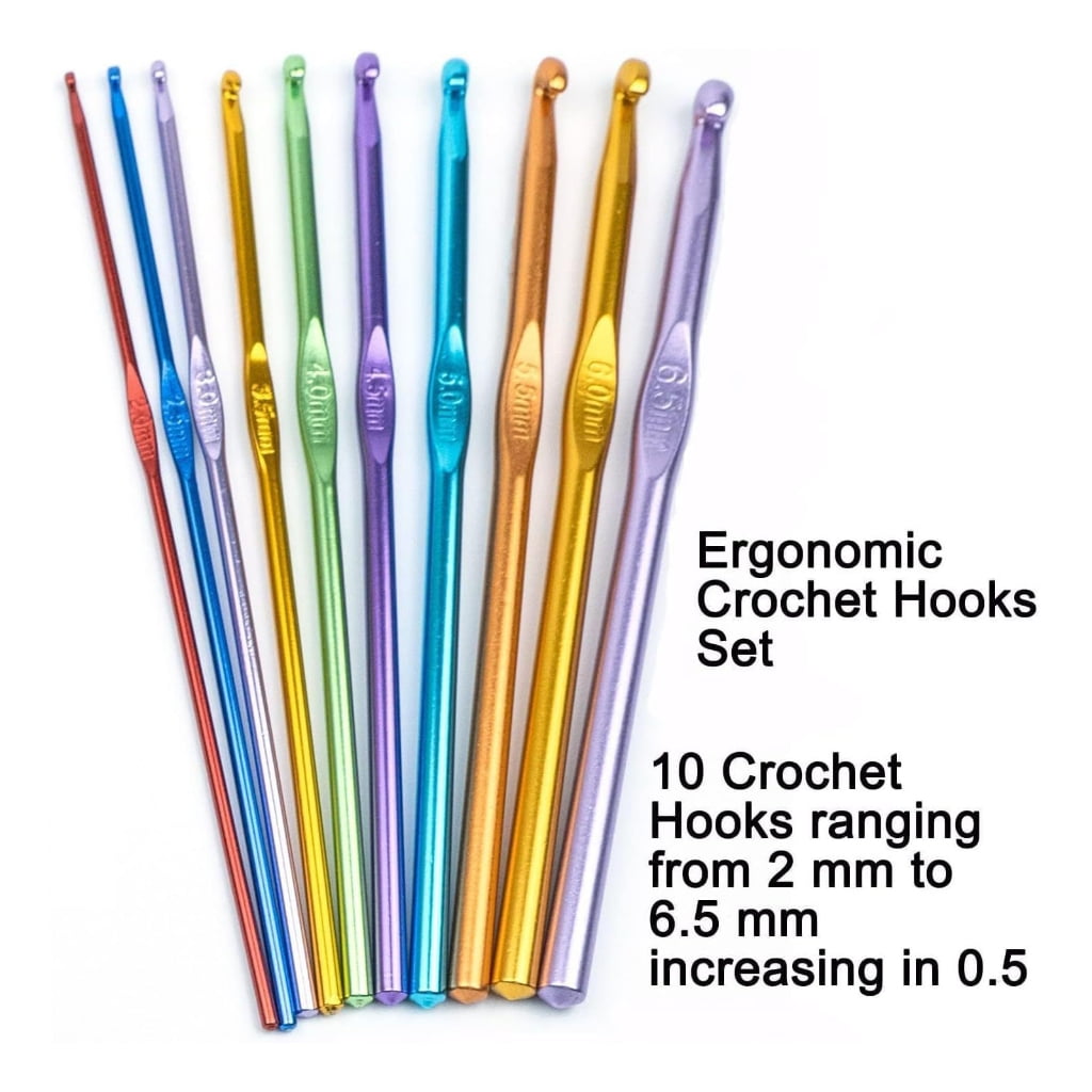 CIYISON 50Pcs Crochet Hooks and Yarns Set Beginner Crochet Kits Include Ergonomic Hooks, Knitting Needle, Sewing Marker and More
