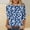 Blue, variant on SOOMLON Womens 3/4 Length Sleeve Tops Plus Size Tunic Cotton Tops Dressy Casual Crewneck Shirts Cute Daisy Print T Shirts 2025 Trendy Spring Summer Ladies Tops Loose Fit Outfits Pullover Blue XL