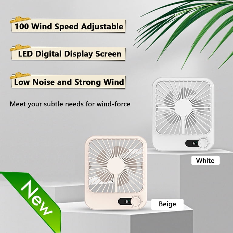 Dximrx Small Desk Fan, USB Rechargeable, 5000mAh Battery photo 2