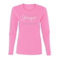thumbnail image 2 of Wild Bobby Stronger Than Cancer Distressed Breast Cancer Awareness Women Graphic Long Sleeve Tee, Light Pink, Large, 2 of 6