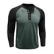 thumbnail image 2 of pstuiky Camisas suaves de manga larga para hombre, Camisa informal de manga larga raglán con botones y parches lisos para hombre Tops de talla grande para hombre xxxl, 2 of 6