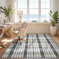 thumbnail image 3 of Design&I 4'x6' Ultra Soft Area Rug, Fall Checkered Doormat Plaid Windowpane Grid Vintage Farmhouse None Fluffy Washable Non Shedding for Bedroom Living Room Home Office, 3 of 7