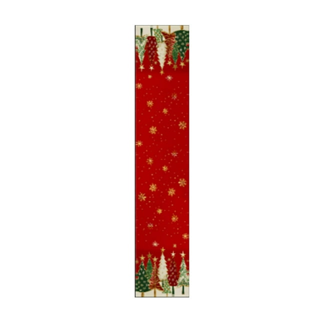 Christmas Tree Snowflakes Holiday Decoration Table Runner Seasonals Winter Red And Green Kitchen Table Decoration Suitable For Restaurant Party Decoration