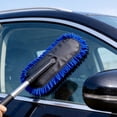 thumbnail image 3 of GARITIN Car Duster, Microfiber Car Cleaning Brush with Extendable Handle, Scratch-Free for SUV Truck RV Roof Windshield, Wet/Dry Washable Head, Blue, 3 of 7