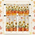 thumbnail image 5 of Mloabuc Fall Kitchen Window Curtains and Valances Set 36 Inch, Pumpkin Sunflowers Maple Leaves Vintage Orange Short Tier Curtain for Cafe Living Room Bathroom, Autumn 3 Pieces Set Kitchen Decor, 5 of 6