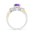 thumbnail image 2 of ANGARA Natural 1.15 ct Amethyst and Diamond Twisted Vine Ring in 14K White & Yellow Gold for Women (Size-7mm) | February Birthstone, Anniversary, Jewelry Gift for Women | Natural Amethyst Ring, 2 of 9