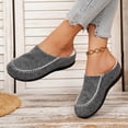 thumbnail image 6 of Miluxas Women's Cozy Thick Sole Round Toe Slide Slippers for Everyday Outdoor Wear Comfortable Partial Back Design Gray 9(42), 6 of 9