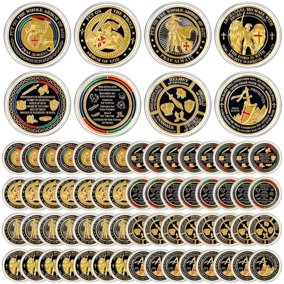Moneda conmemorativa puesta sobre toda la armadura de Dios x60