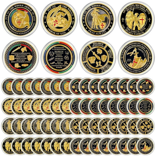 Moneda conmemorativa puesta sobre toda la armadura de Dios x60