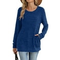 thumbnail image 2 of Posijego Women's Tunic Tops Lightweight Sweaters Long Sleeve Shirts Pocket T-Shirt Dressy Blouse for Women, 2 of 7