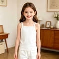 thumbnail image 6 of Teylalorva Kids Girls Cotton Underwear Sleeveless Classic Fit Comfort Soft Summer Casual Trendy Tank Tops 2PC A White Size 0T, 6 of 10
