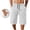 White, variant on Men's Hiking Capri Pants 3/4 Joggers Gym/Workout Below Knee Long Shorts Lightweight Quick Dry Elastic Waist with Zipper Pockets and Drawstring White