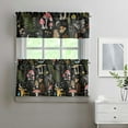 thumbnail image 2 of Mushroom Decor Kitchen Curtains 3pcs Set 27.5x24in, Polyester Botanical Tiers and Valance, Rustic Forest Window Drapes for Thanksgiving or Autumn Bathroom, 2 of 6