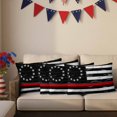 thumbnail image 3 of 2 Pack Outdoor Waterproof Throw Pillows,American Flag Independence Day Decorative Rectangle Pillow Case Patio Pillows for Chair Couch Sofa 20x12in, 3 of 9