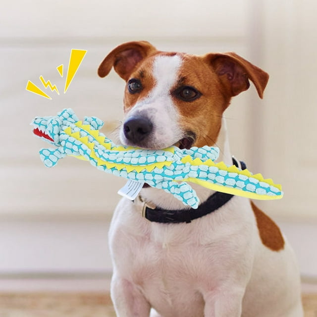 Juguete que suena para perros, juguete de limpieza de dientes de perro de cocodrilo para mascotas de felpa suave, valor inmejorable Jadeshay A