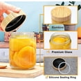 thumbnail image 4 of 4 Pack 16oz Overnight Oats Containers with Bamboo Lids, Glass Storage Jars with Airtight Lid, Wide-Mouth Mason Salad Jars, Glass Food Storage Containers for Snacks, Yogurt, Spices, and Sugar, 4 of 7