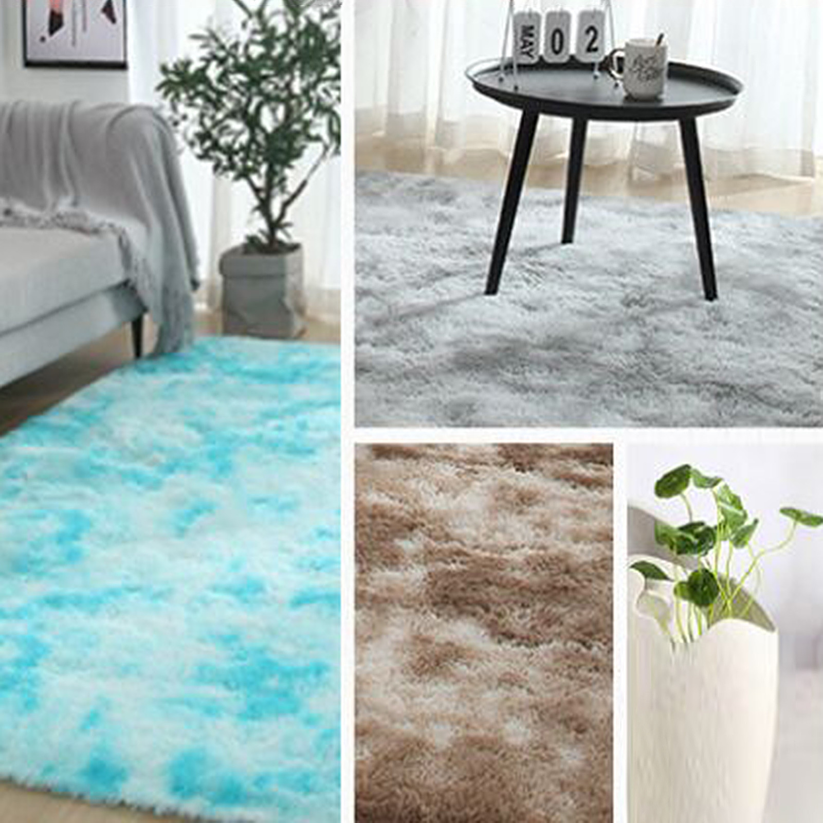 Bcloud Rectangle Bandhnu Plush Floor Carpet Home Rug Living Room Mat
