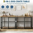 thumbnail image 6 of Litake 87 Inch Extra Large Double Dog Crate Furniture with Divider, Heavy Duty Kennel with 3 Lockable Doors, Wooden Indoor Pet House TV Stand for 2 Small Medium Large Dogs, Black, 6 of 8