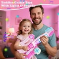 thumbnail image 3 of JUGAAD LIFE Toy Electric Guitar for Girls Boys, Kids Guitar with Music & Colorful Light, Musical Instrument Toys for Toddlers  2 3 4 5 6 years Old - Pink, 3 of 5