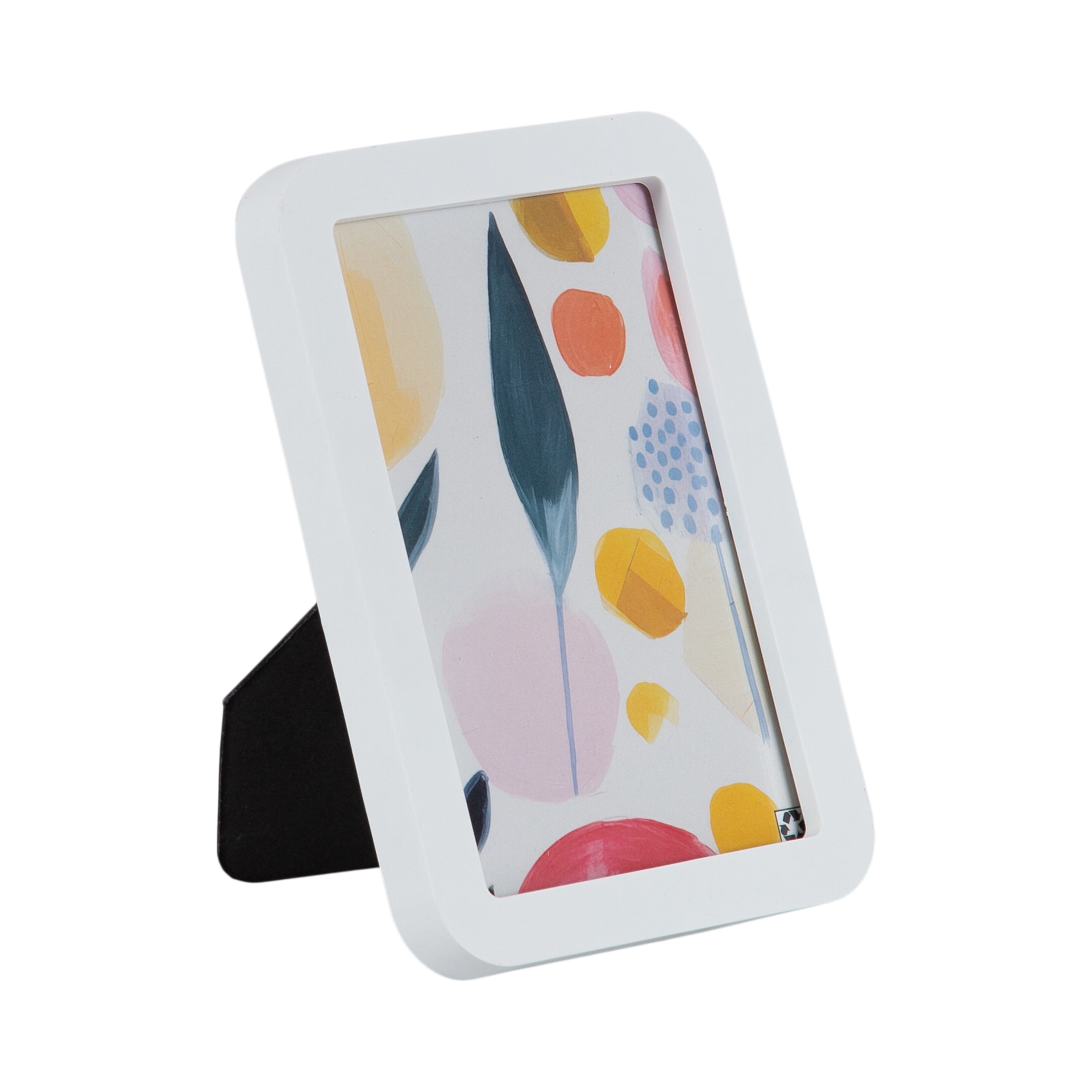 DesignOvation 4x6 Rounded Basic White Decorative Tabletop Picture Frame