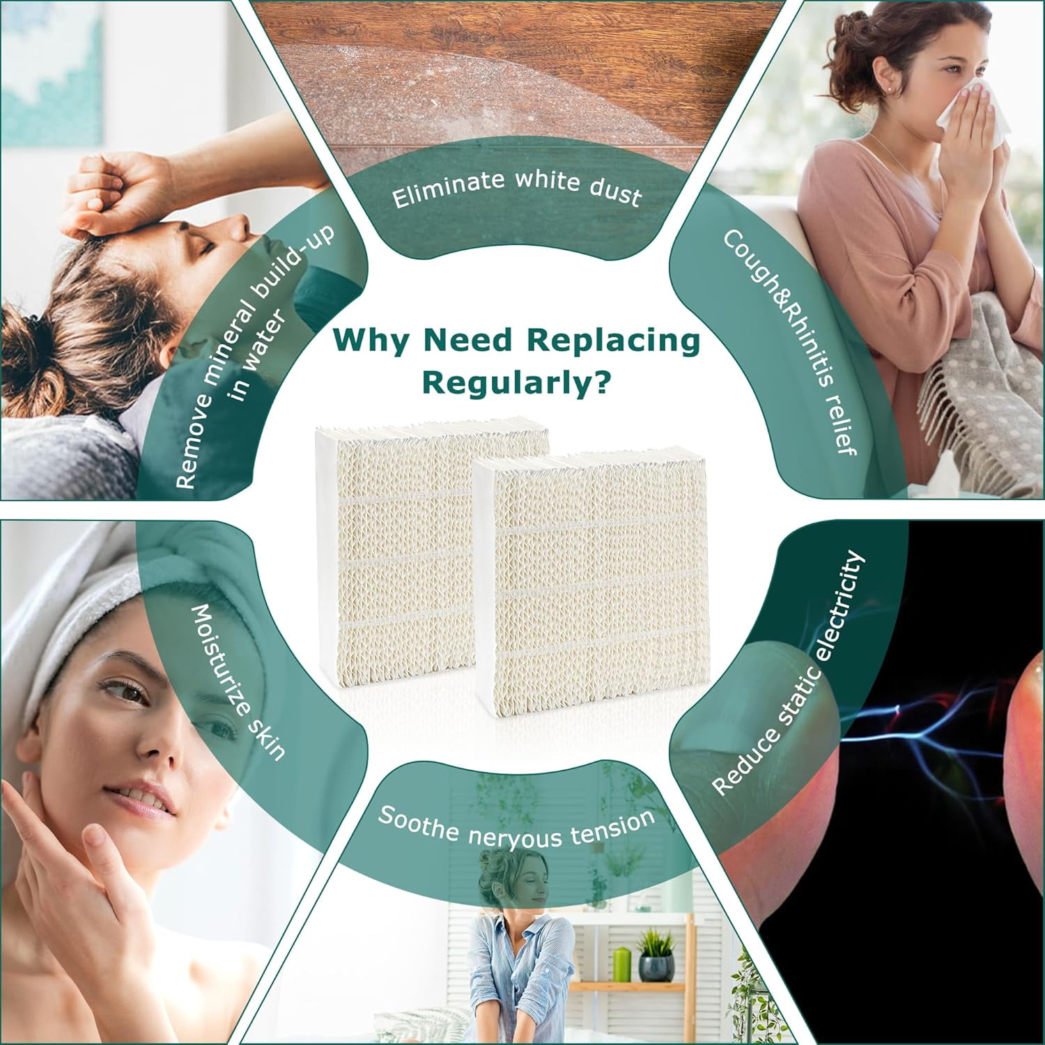 1043  Wick Humidifier Filter 2 Pack -  for Essick  Aircare 831000 EP9500 EP9700 EP9800 826000 821000 826800 and   800 8000 Evaporative Series