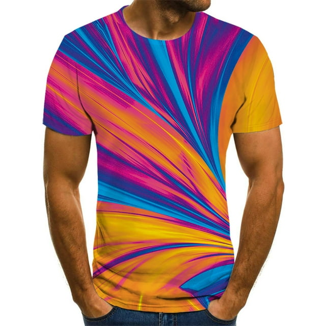 Summer Men's T-Shirts 3D Printing Hot Selling Graphics Colorful Geometric T-Shirt