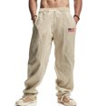 thumbnail image 2 of Akiihool Big and Tall Linen Pants Mens Casual Pants with Pockets Chinos Pants Men Slim Fit Khaki,S, 2 of 9