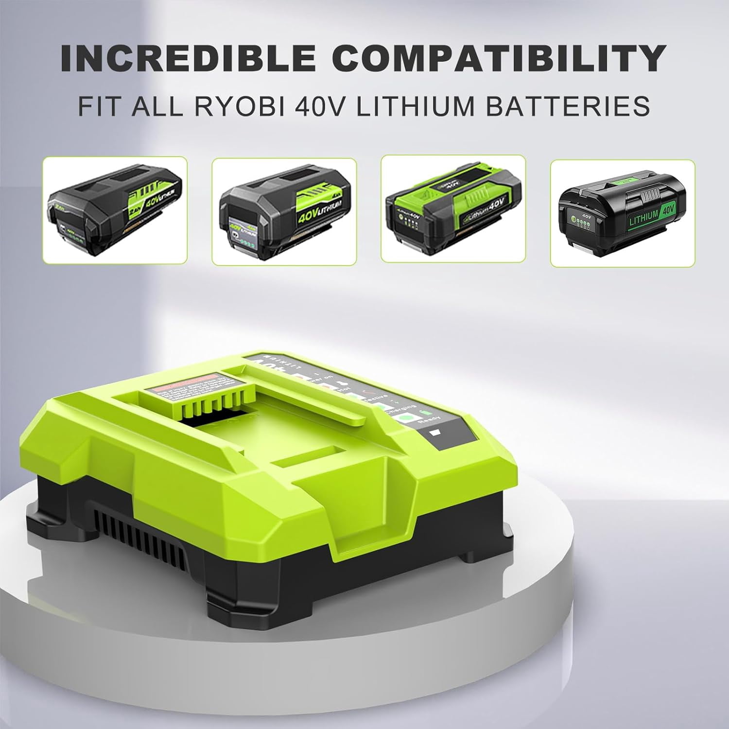 Replacement for Ryobi 40V Battery Charger, OP401 Charger Compatible with Ryobi 40V Lithium Battery OP4040 OP4050 OP4050A OP40601 OP4026 OP4015 OP4030 Fast Charger