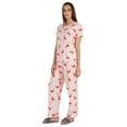 thumbnail image 3 of Inkmeso 2 Pcs Printed Short Sleeves Nightwear Set For Womens Top And Pajama Sleepwear Cotton PJ Sets, 3 of 7