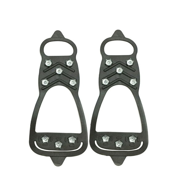 Oalirro 8-Tooth Non-Slip Ice Cleats for Shoes - Lightweight Foldable Crampons for Hiking, Running, Snow Shoveling - Traction Spikes with Rustproof Steel Studs