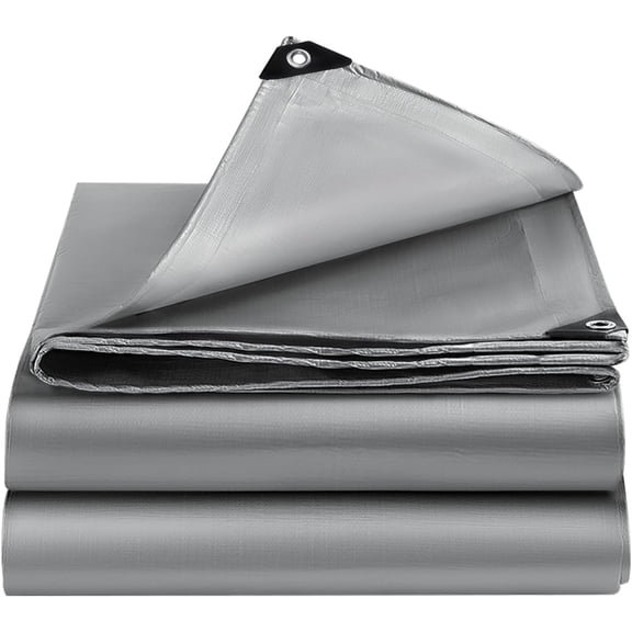Tarps Heavy Duty Waterproof, 12 Mil Thick UV Resistant Bâche Imperméable Heavy Duty Tarps, Sliver Small Tarpaulin Poly Tarp Waterproof Tarp Outdoor for Roof Pool Boat Patio Camping, 3 * 6FT