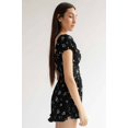 thumbnail image 3 of Ragstock Black Floral Ruffle Hem Romper, 3 of 4