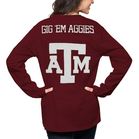 Texas A&M Aggies Pressbox Women's The Big Shirt Oversized Long Sleeve T-Shirt - Maroon