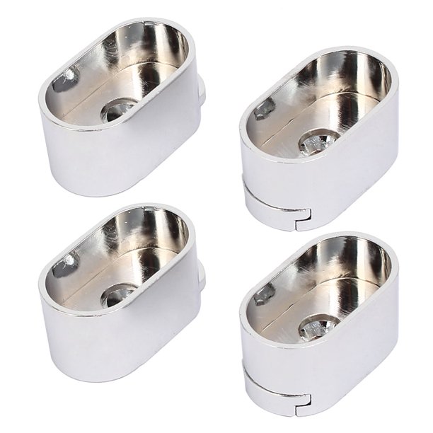 Soporte de extremo de riel de varilla ovalada para armario, 33x19x17mm, 4 piezas