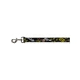 thumbnail image 1 of Skull Brass Knuckles Bullets Flowers Collage on Black Fun Animal Pet Dog Leash, 1 of 1