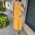 thumbnail image 5 of Women’s Strapless Maxi Dress Casual Tube Top Sundress Sleeveless Flowy A-Line Summer Beach Dresses, 5 of 9