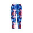 thumbnail image 3 of DDAPJ pyju Women's American Flag Capri Leggings USA 4th of July Patriotic Stars and Stripes High Waist Soft Stretchy Yoga Pants Lightning Sales of Today Blue XXXL, 3 of 5