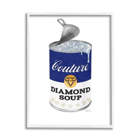 Stupell Industries Couture Blue Condensed Diamond Soup Can Sparkle Pattern, 11 x 14, Design by Amanda Greenwood