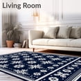 thumbnail image 2 of ODIKA 4'x6' Machine Washable Non-Slip Area Rug, Joyful Frosty Hearth Accessory High Traffic Rug, Blue, 629824, 2 of 7