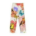 thumbnail image 5 of Daiia Men'S Flowers And Birds Watercolor Pants,Bottoms Sleep Lounge,Pajama Pants,Pj Bottoms Drawstring And Pockets-Large, 5 of 9