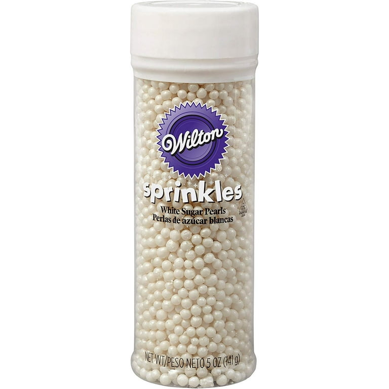 Wilton Sugar Pearl Sprinkles, Pearls for Cakes and Icing Decoration, 5 oz.,  White 