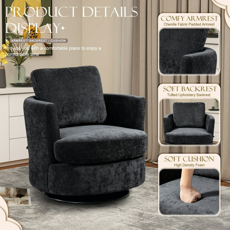 Black swivel best sale cuddle chair